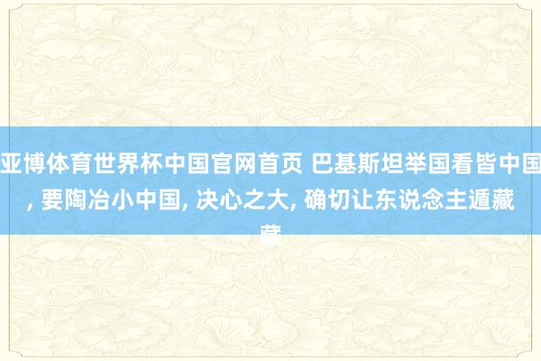 亚博体育世界杯中国官网首页 巴基斯坦举国看皆中国, 要陶冶小中国, 决心之大, 确切让东说念主遁藏
