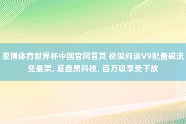 亚博体育世界杯中国官网首页 极狐问谈V9配备磁流变悬架, 底盘黑科技, 百万级享受下放