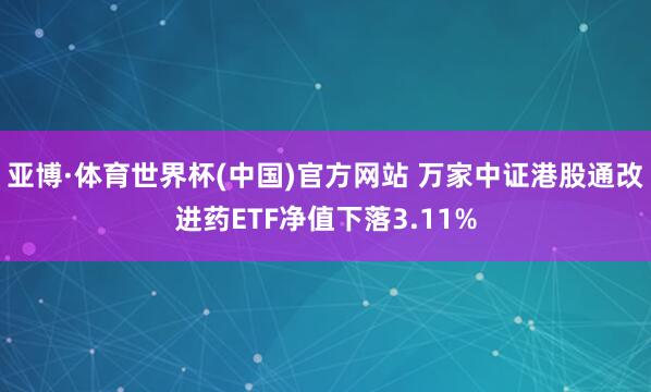 亚博·体育世界杯(中国)官方网站 万家中证港股通改进药ETF净值下落3.11%