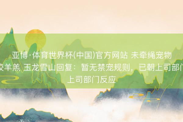 亚博·体育世界杯(中国)官方网站 未牵绳宠物狗撕咬羊羔 玉龙雪山回复：暂无禁宠规则，已朝上司部门反应