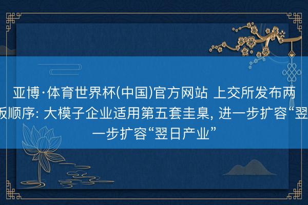 亚博·体育世界杯(中国)官方网站 上交所发布两项科创板顺序: 大模子企业适用第五套圭臬， 进一步扩容“翌日产业”